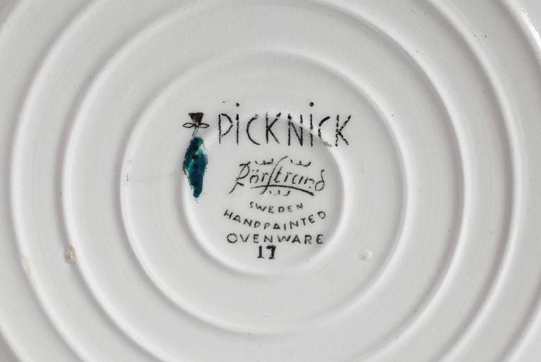 PARTI PORSLIN, 3 delar, "Picknick", Marianne Westman, Rörstrand.