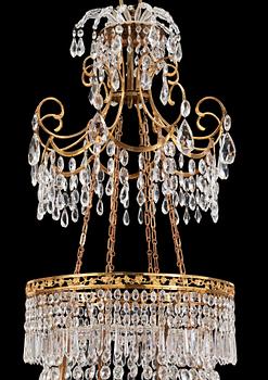 A German circa 1800 nine-light chandelier.