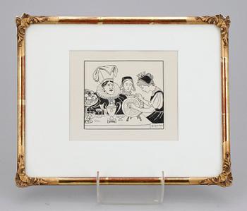 ELSA BESKOW, tuschteckning. Sign.