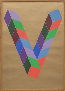 VICTOR VASARELY,  utställningsaffischer,2 st,signerade,"Vasarely 22/3-26/5 1980 Malmö Konsthall".
