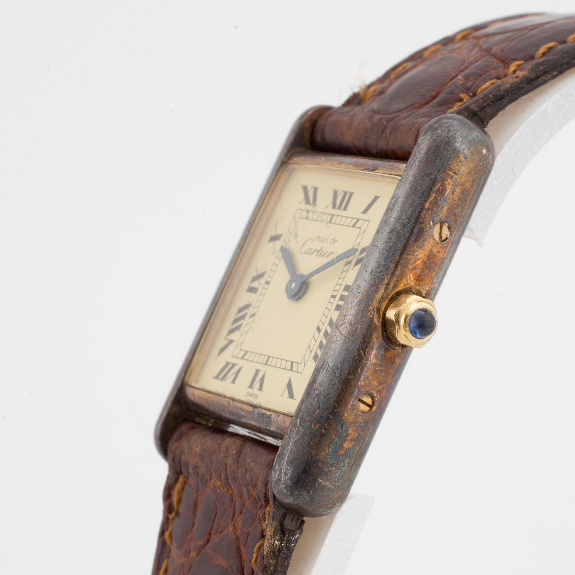 must de CARTIER, Tank, armbandsur, 20,5 x 20,5 (28) mm,