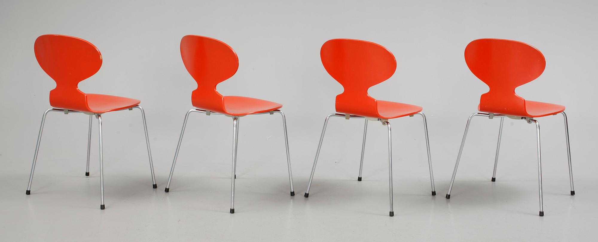 STOLAR, 4 st, "Myran" Arne Jacobsen, Fritz Hansen, 1978.