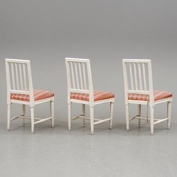 STOLAR, 3 st, gustaviansk stil, 1800-talets mitt.