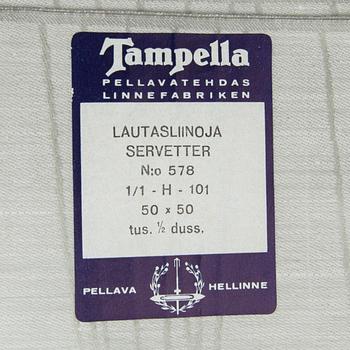 BORDDUK samt SERVETTER, 6 st, "Linjespel" samt SERVIETTER 6 st "Street", Dora Jung, Tampella.