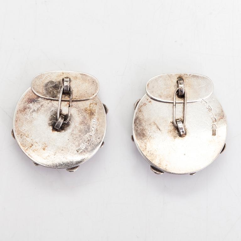 Saara Hopea, a pair of  silver cufflinks. Ossian Hopea, Porvoo, Finland 1968.