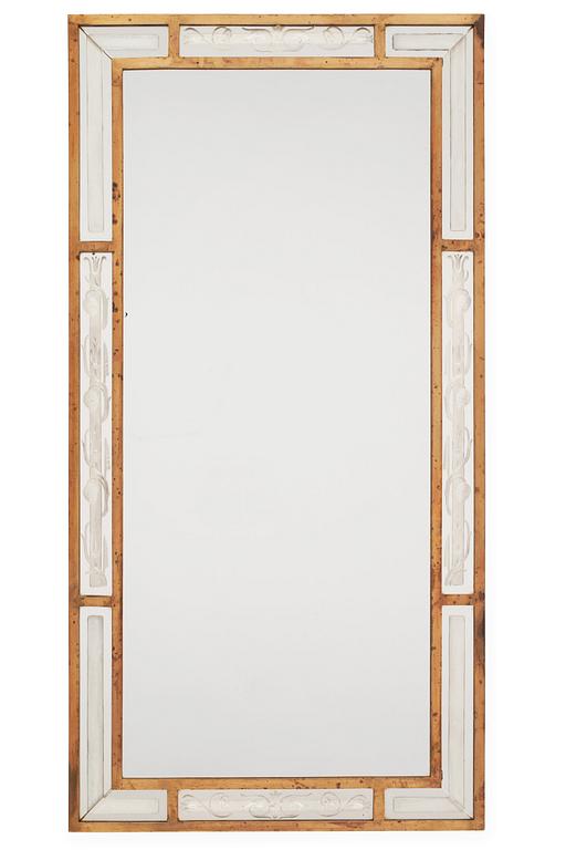 A David Blomberg brass framed mirror, Möbelkontur, ca 1930.