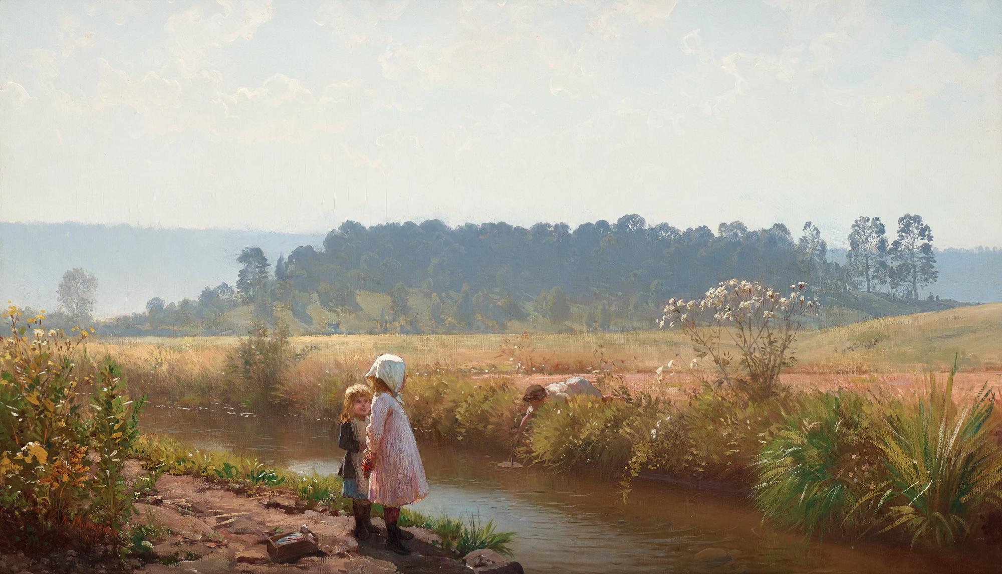AUGUST MALMSTRÖM, olja på duk, signerad A Malmström.