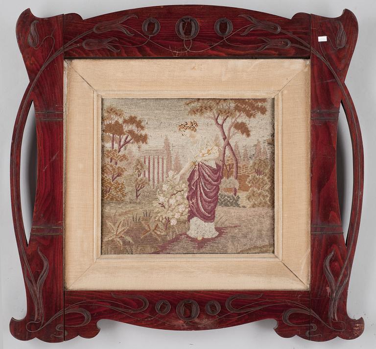 BRODERADE TAVLOR, ett par, Jugend, 1900-talets början.