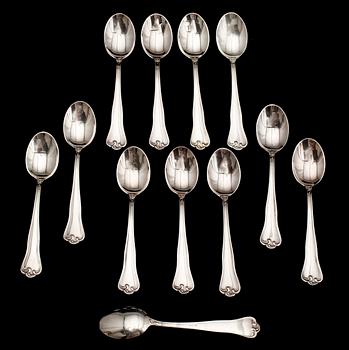 KAFFESKEDAR, 12 st, silver, Mema bla 1964. Tot 164 g.