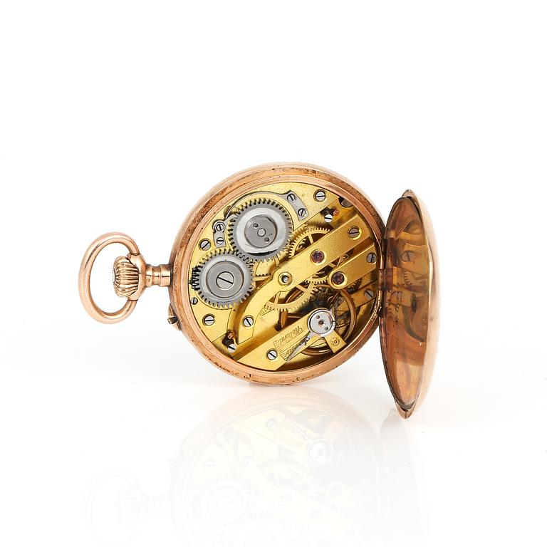 FICKUR, 14K guld och gulmetall, 1900-talets början. Total vikt ca 30,78 g.