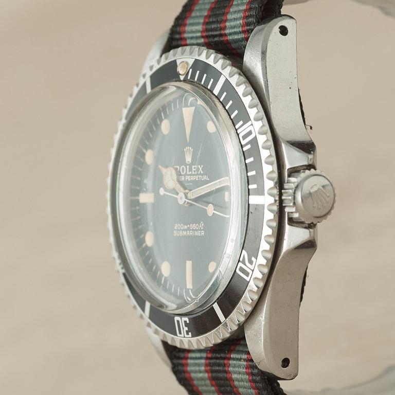 ROLEX, Oyster Perpetual, Submariner (200m=660ft), "Upper-underline, gilt, meter first, pointed crown guards",