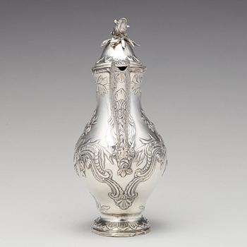 A Swedish Rococo silver coffee-pot, mark of Carl Fahlberg, Uppsala 1773.