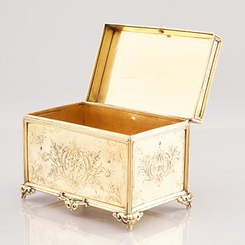 An ottoman empire gilded silver box, Abdul Hamid II's reign (1876-1909).