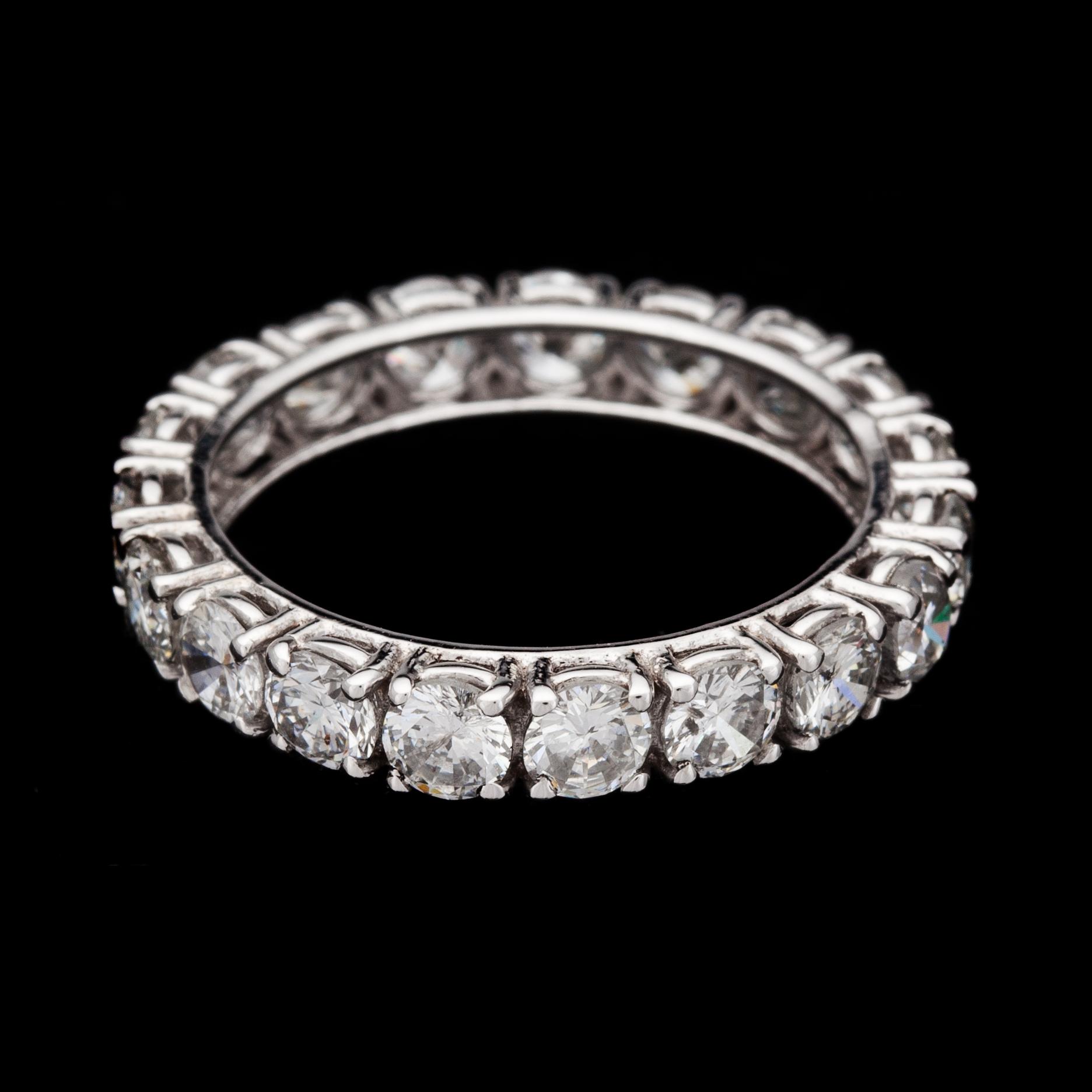 RING, brilliant cut diamonds, tot. 3.45 cts.