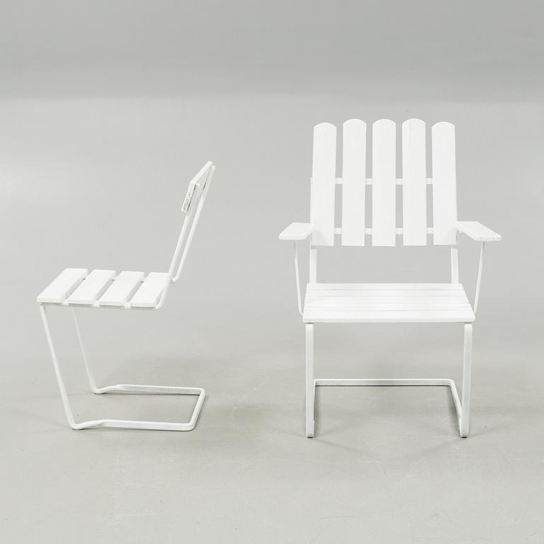 A garden furniture set of 5 pcs by Grythyttan, second half of the 20th century.