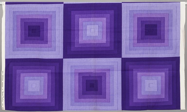 GARDINLÄNGDER, 2 st och PROVBITAR, 8 st, bommulskretong, Verner Panton för Mira-X.