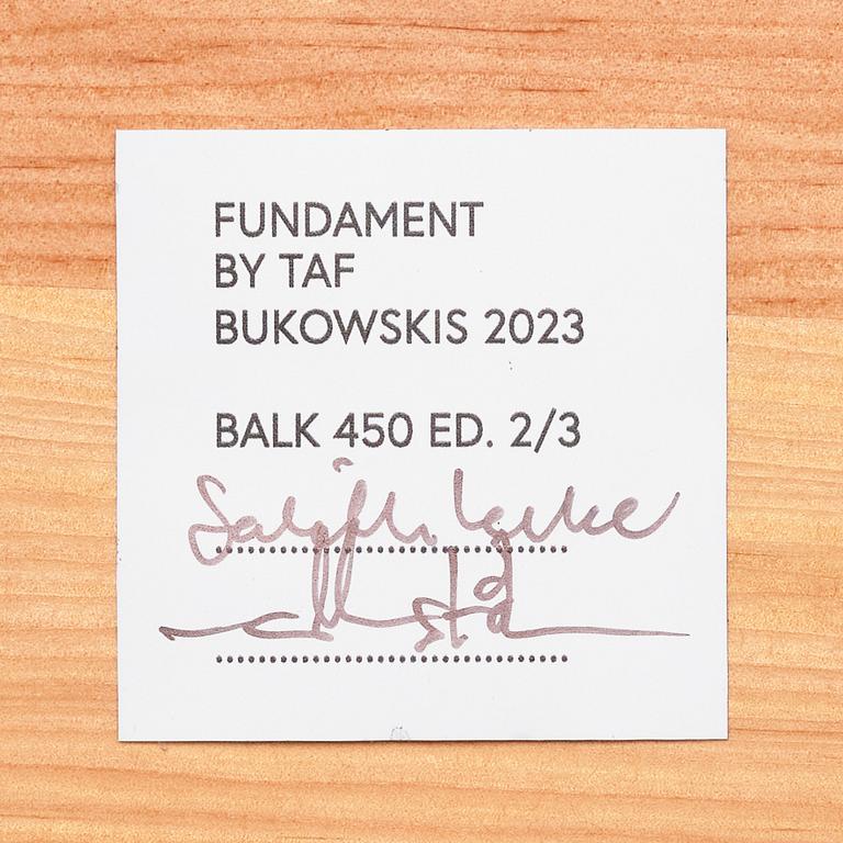 TAF, Gabriella Lenke & Mattias Ståhlbom, "Balk 450", piedestal, ed. 2/3, 2023.