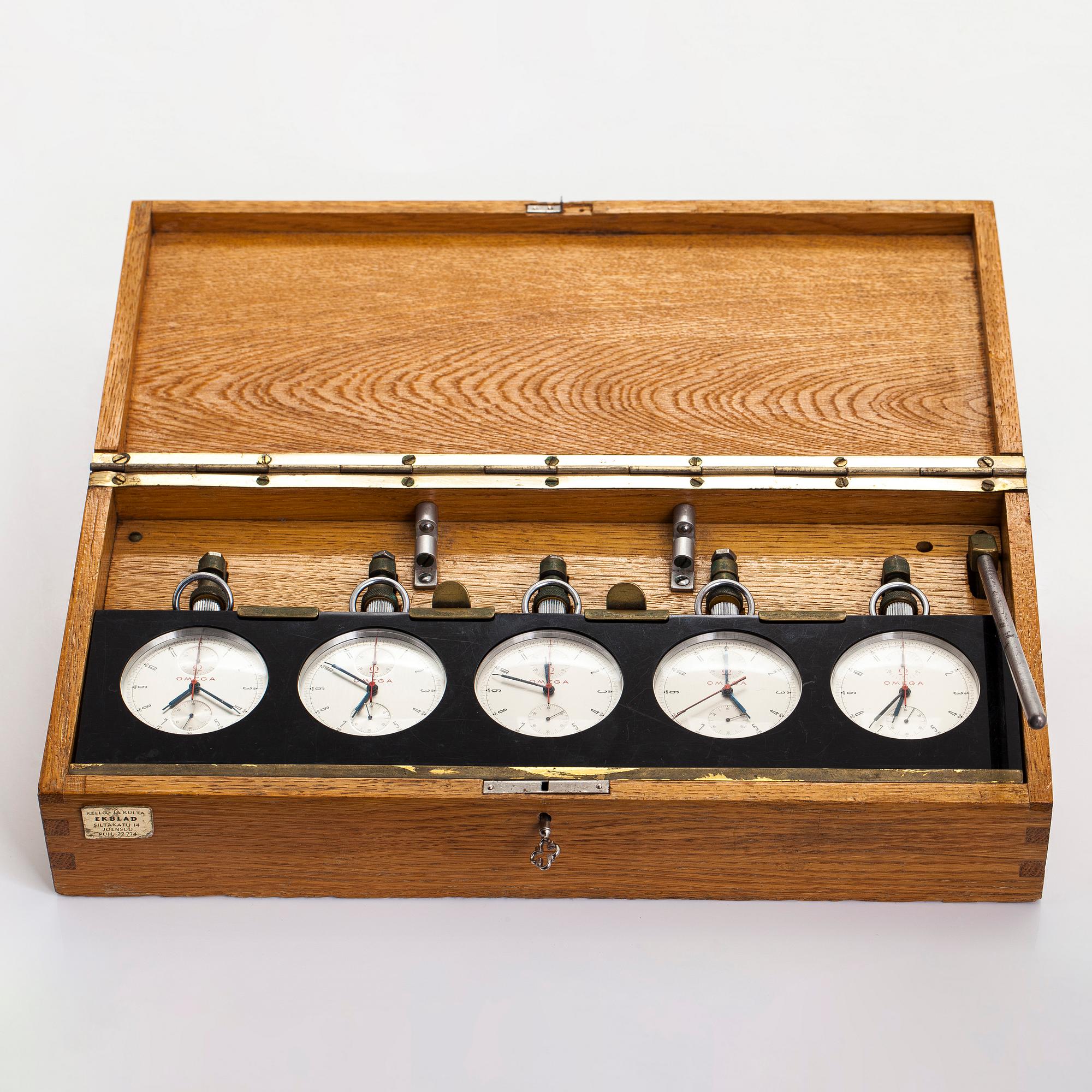 Omega, sekuntikelloja, 5 kpl, Rattrapante, kronografi, 65 mm.