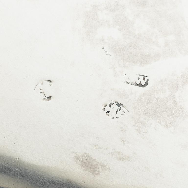 A pair of 18th century silver sauce boats, Richard William, Ireland, spoons, Peter & William Bateman, London 1807.