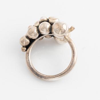 A Georg Jensen silver ring "Moonlight Grapes".