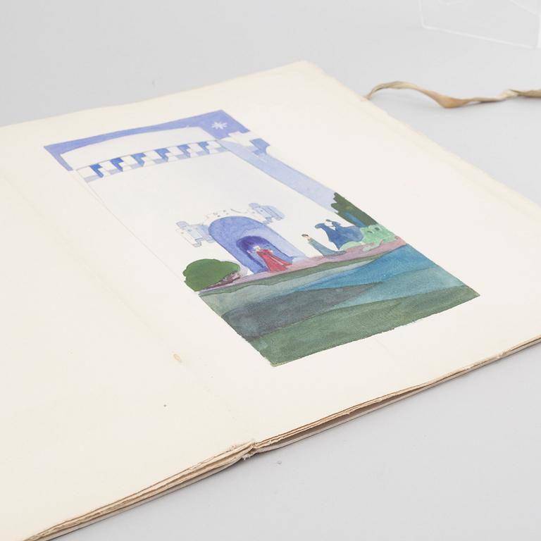 and ARVID AUGUST AFZELIUS, original manuscript and five watercolors, 1907.