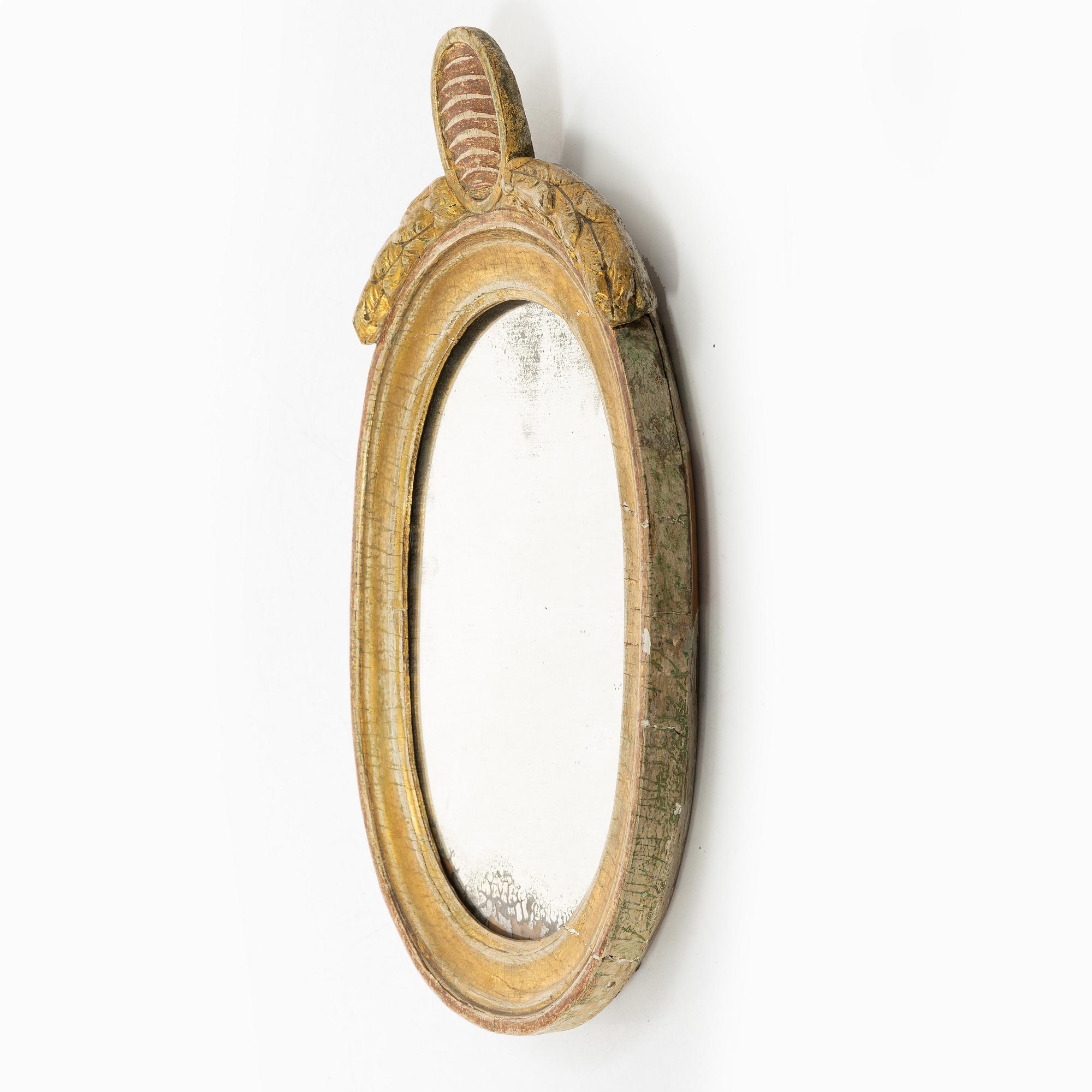 A Gustavian mirror, late 18th century.