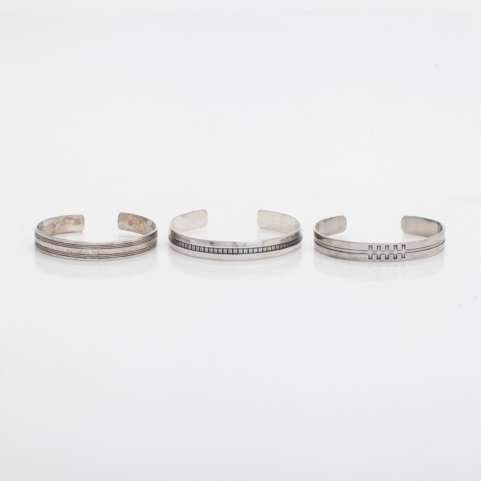 Kalevala Koru, armband, 3 st, silver, Helsingfors 1962- 1998.