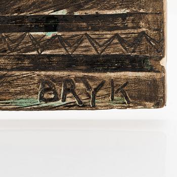 Rut Bryk, väggrelief, keramik signerad BRYK.