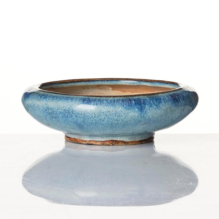 A jun-type glazed brush washer, late Ming dynasty/ early Qing dynasty.