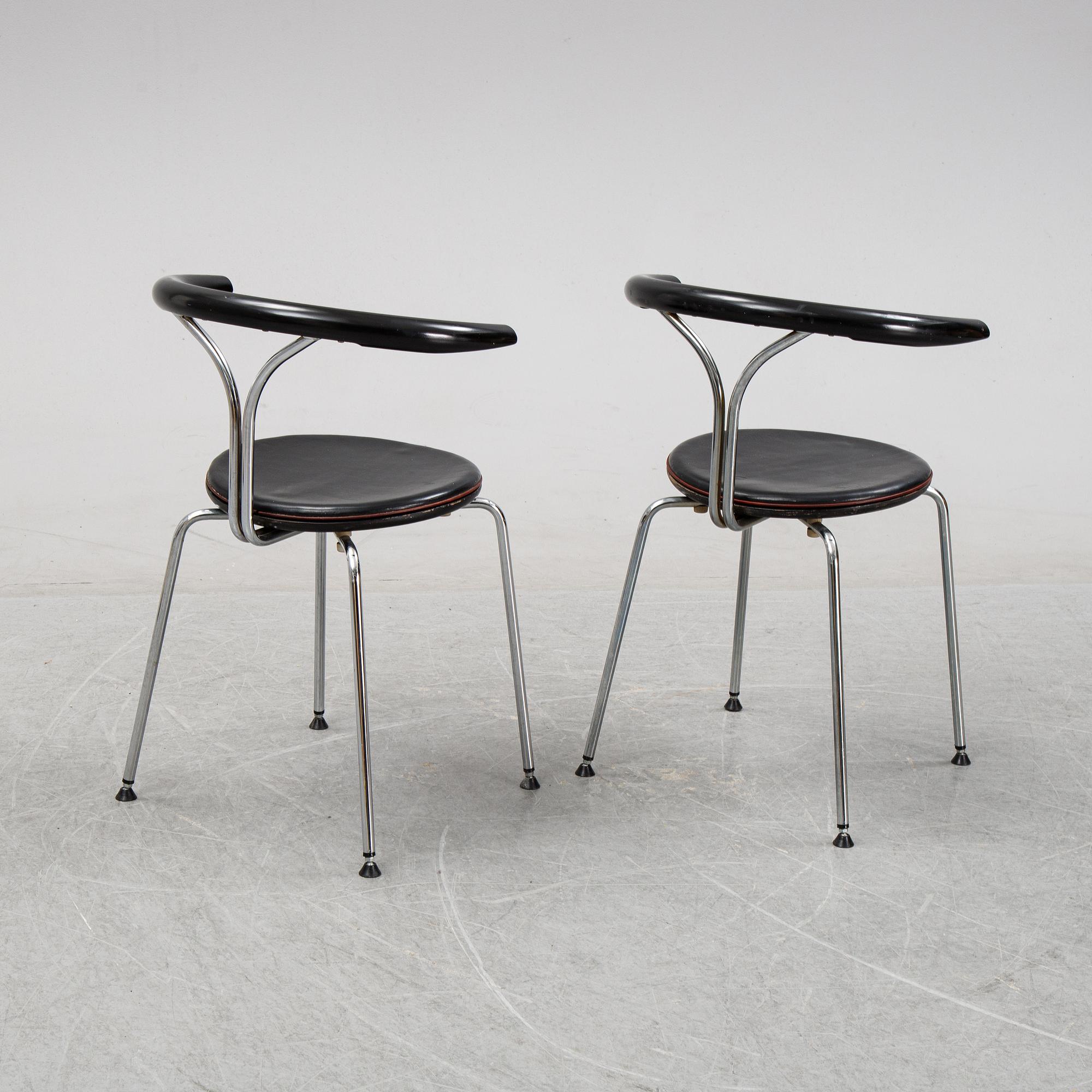 A pair of chairs by Björn Alge, Lindlöfs Interiör, Lammhult, Sweden, 1980-90s.