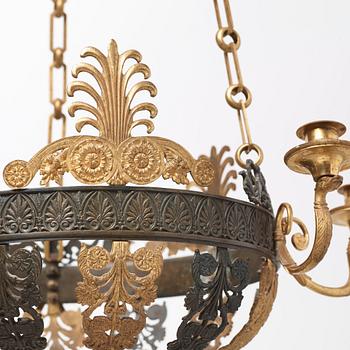 A Russian Empire 1820/30's six-light hanging lamp.