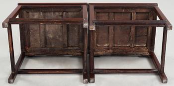 STOLAR, ett par, hardwood. Qingdynastin (1644-1912).