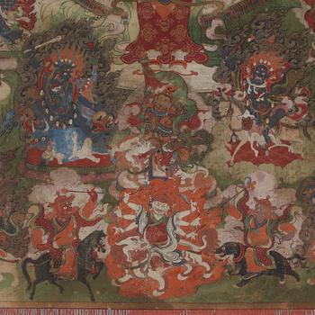 A Tibetan Thangka representing Buddhisattva Avalokiteshvara, 18/19th Century.