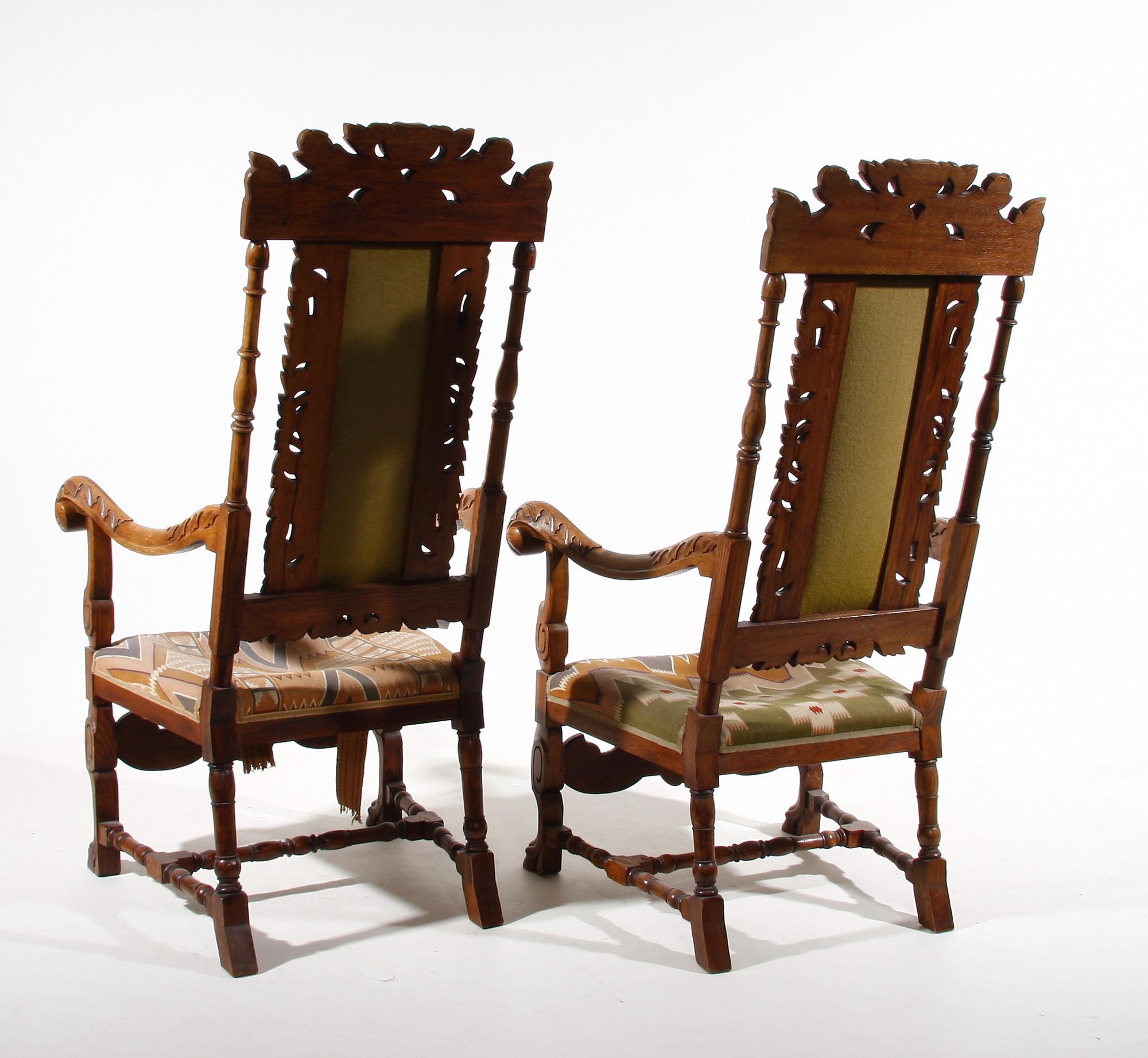 KARMSTOLAR, ett par, barockstil, 1900-talets första hälft.