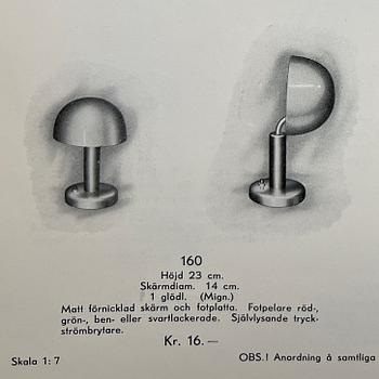 Boréns, a rare table lamp model 160, Borås, 1930s.