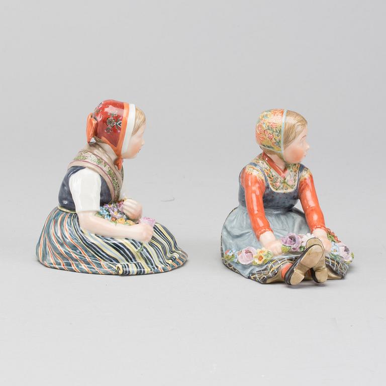 A set of two Royal Copenhagen porcelain figurines, early 20th century.