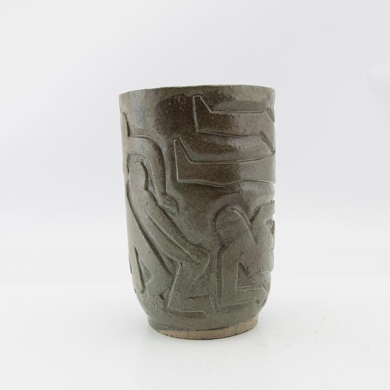 Einar Luterkort, vase, glazed stoneware with stamp signature.