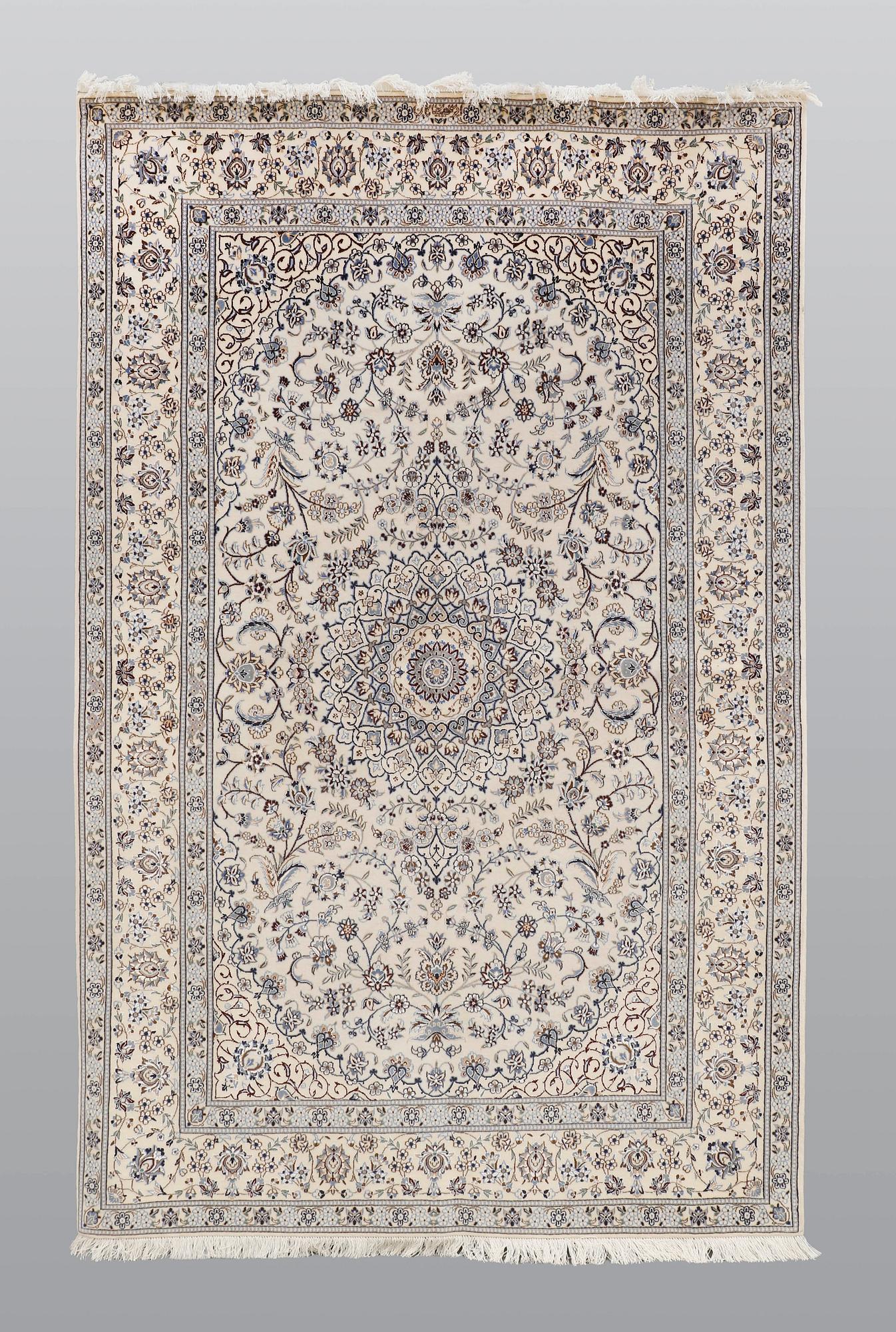 A carpet, Nain part silk s.k 6 LAA, 238 x 148 cm.
