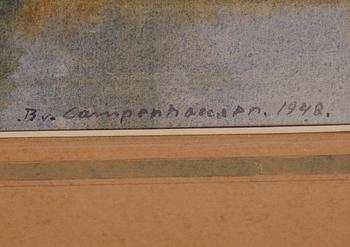 BODO VAN CAMPENHAUSEN, akvarell, signerad och daterad 1948.