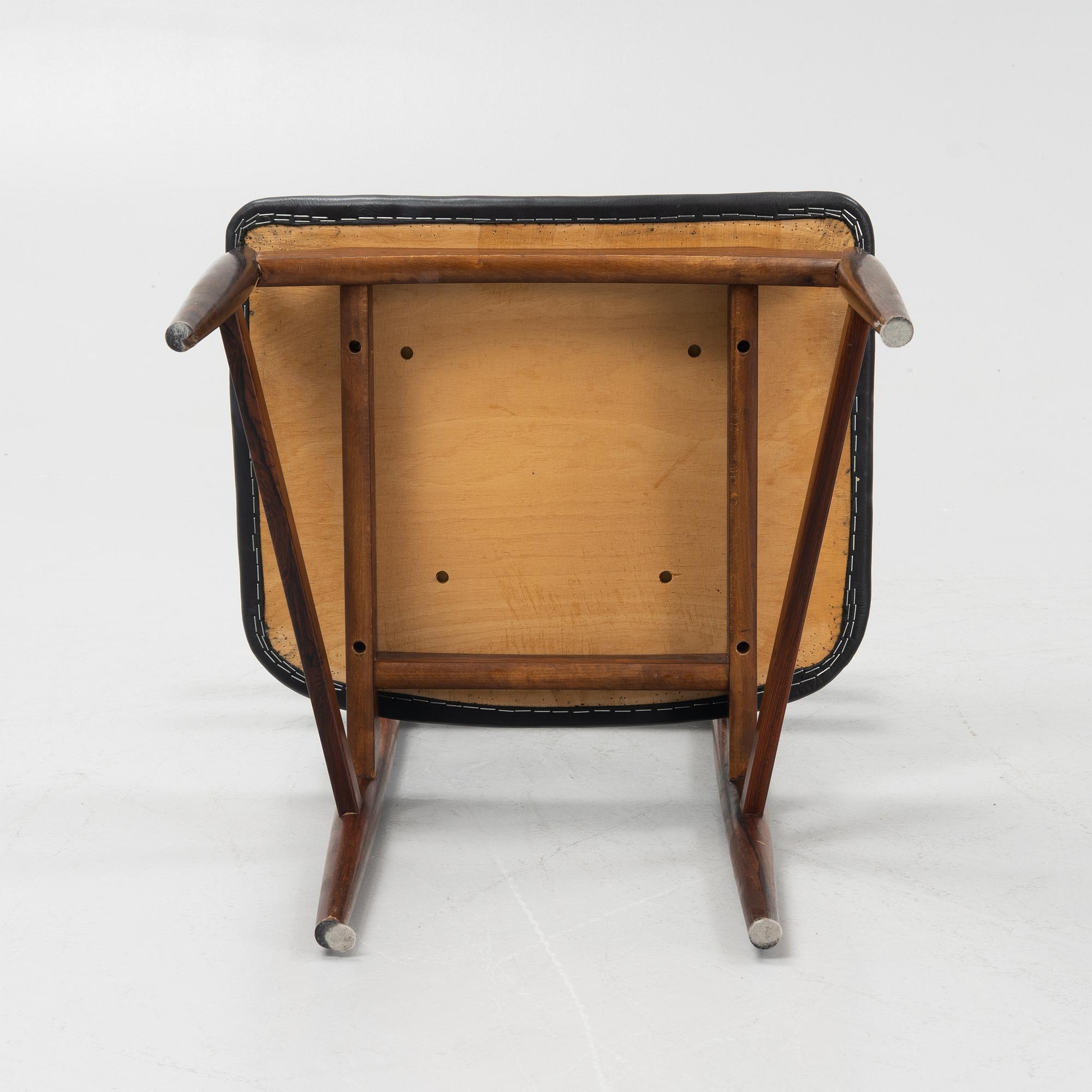 Poul Hundevad, dining set, table and a set of three chairs, Denmark, 1960s.