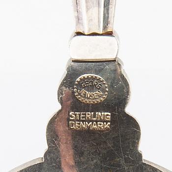Johan Rohde, serveringsbestick 6 dlr "Konge/Achorn" sterlingsilver för Georg Jensen efter 1945.