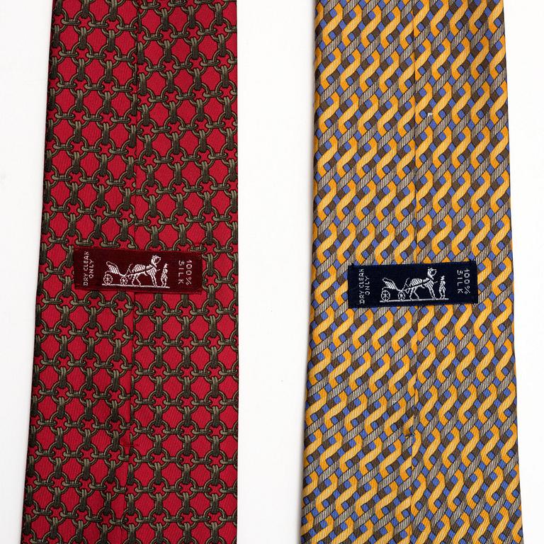Hermès, two silk ties.