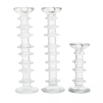 Timo Sarpaneva, Three candlesticks, 'Festivo', Iittala, Finland.