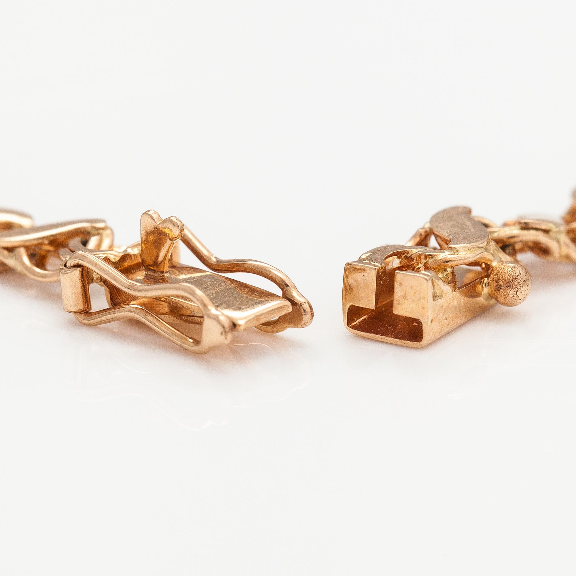 Halsband och armband, 14K guld. Finland 1979.