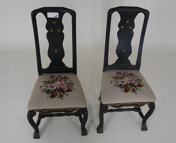 STOLAR, ett par, senbarock, 1700-talets slut.