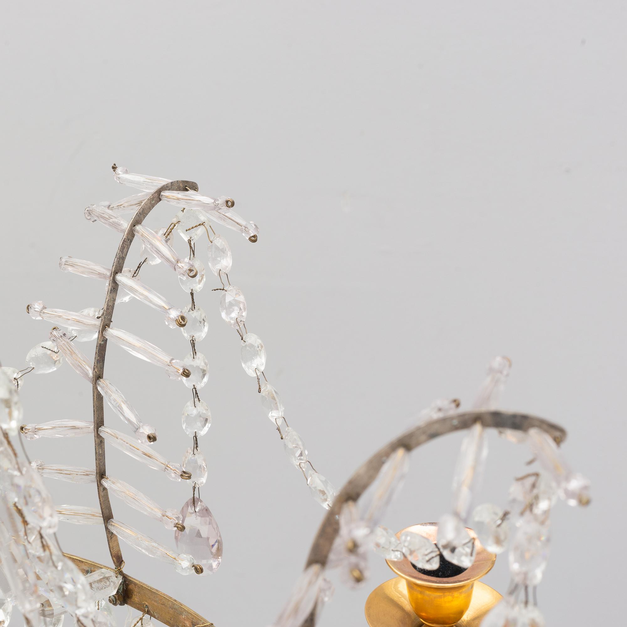 A late Gustavian style chandelier, 19th Century.