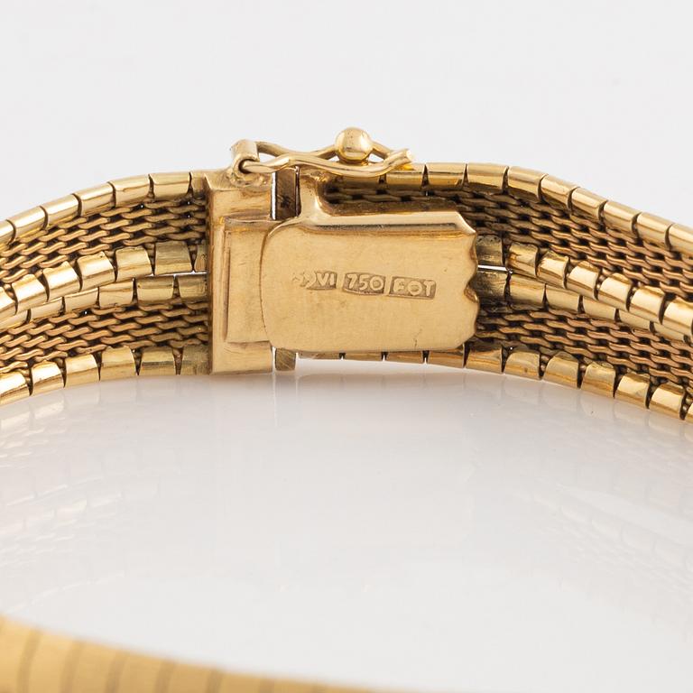 Necklace and bracelet, 18K gold. Italian marks.
