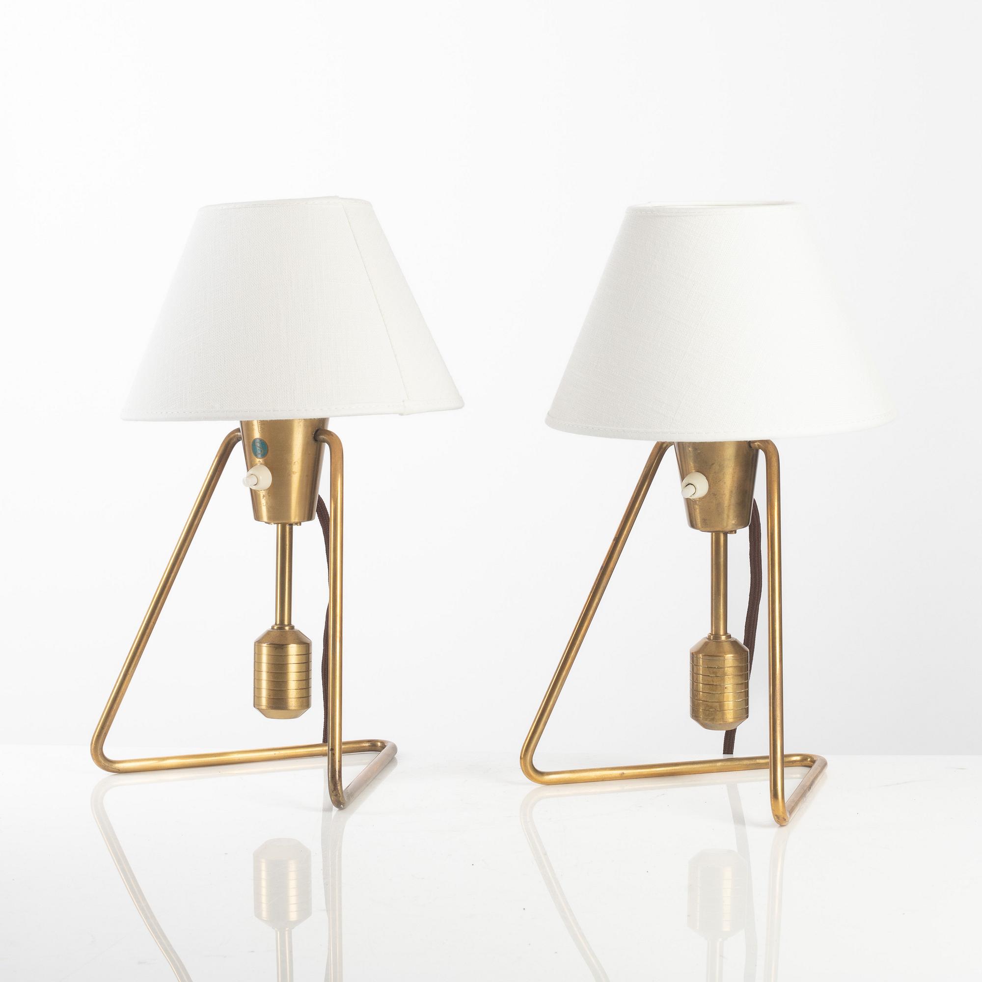 Asea, a pair of wall/table lamps model "E 1145", mid-20th century.