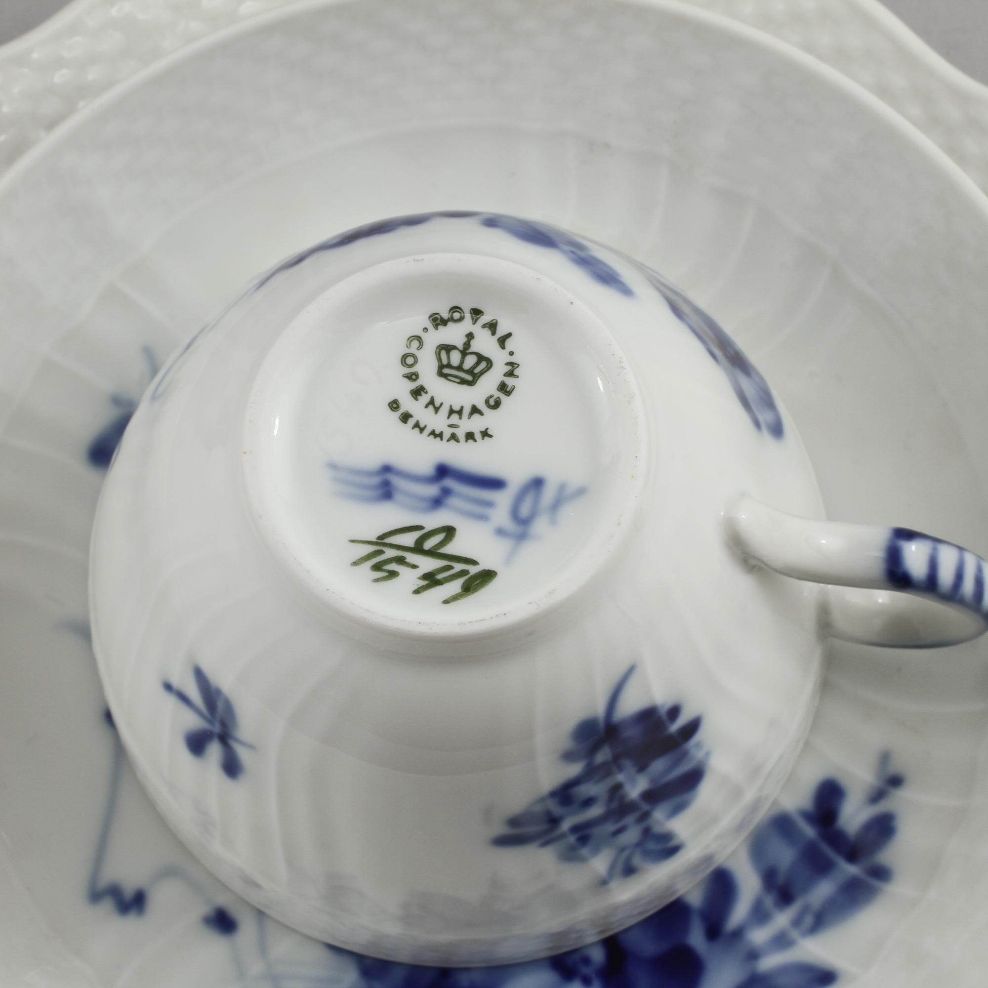 KAFFESERVISDELAR, 24 delar, porslin, "Blå Blomst" Royal Copenhagen, Danmark, 1900-talets andra hälft.