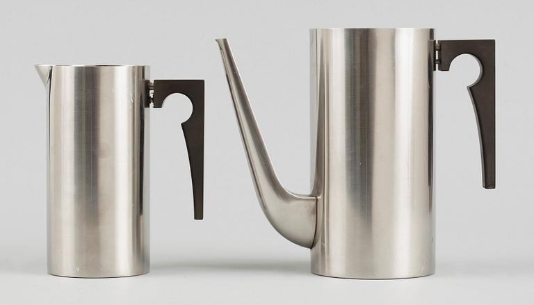 COCTAILSET, 2 delar, stål, "Cylinda Line", Arne Jacobsen, Stelton, Danmark,  formgivna 1967, senare produktion.